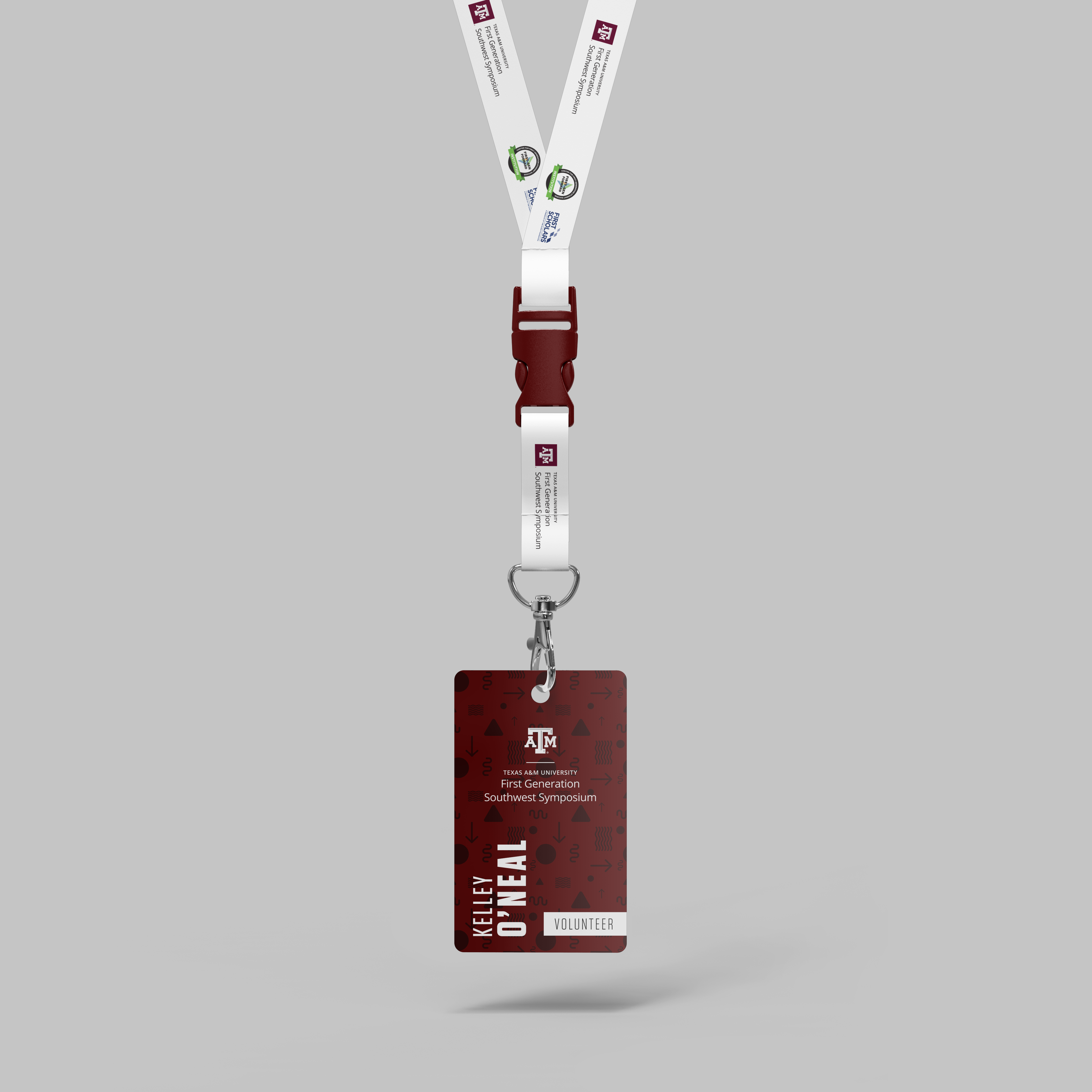 First Gen Symposium Branding Package name tag lanyard mockup